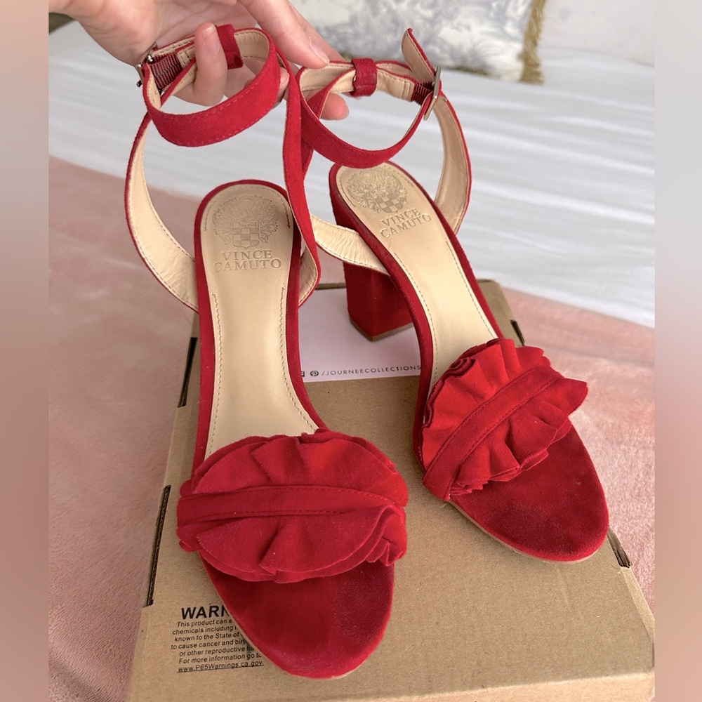 Vince Camuto Red Block Heels